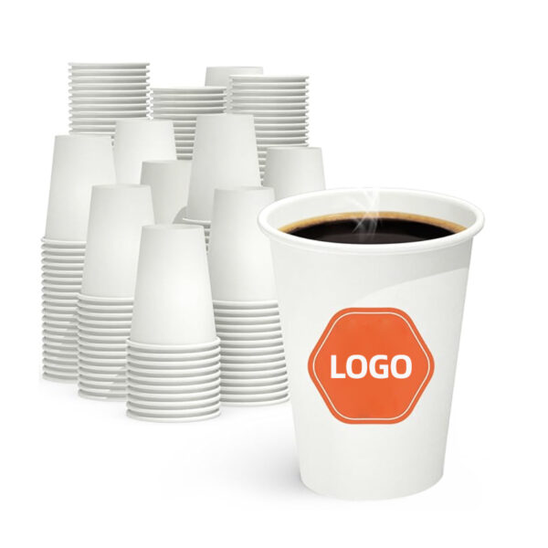 Disposable 12oz White Paper Cups for Cold and Hot Drinks Coffee