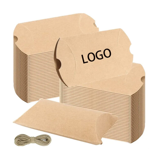 Kraft Party Favour Boxes Pillow Shaped Candy Boxes