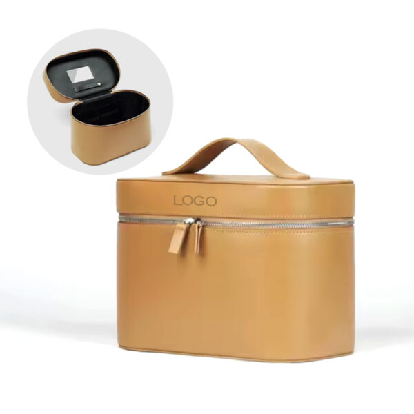 Elegant cosmetic case customized pu travel cosmetic bag  with handle