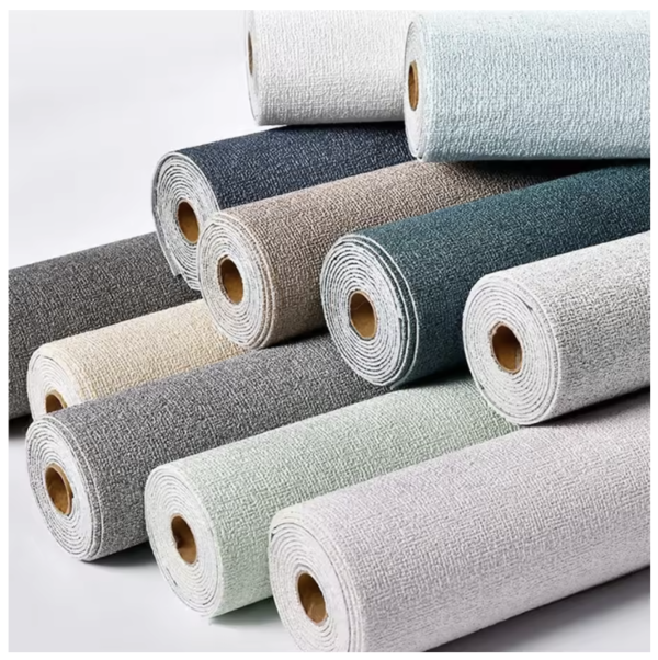 Linen 3D Foam Self-adhesive PVC Solid Color Thickened Waterproof Background Wall Renovation Wallpaper Wall Stickers Home Decor