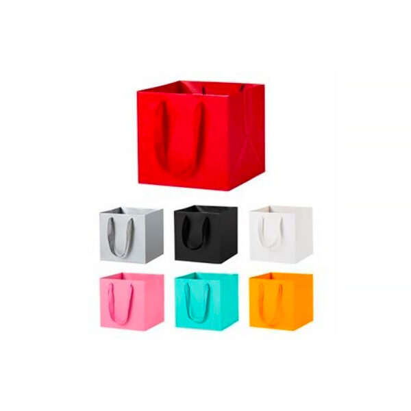Matte Laminated Square Paper Gift Tote Bag